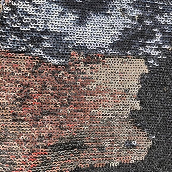 Zara Vintage Sequin Skirt Party/Cocktail Black/Silver Sequins, Size S - Picture 7 of 7